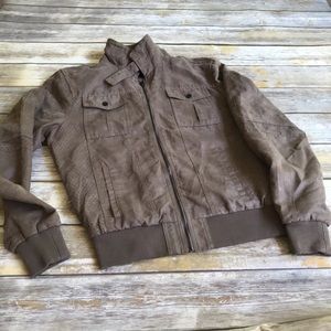 Zara Man Faux Suede Bomber Jacket